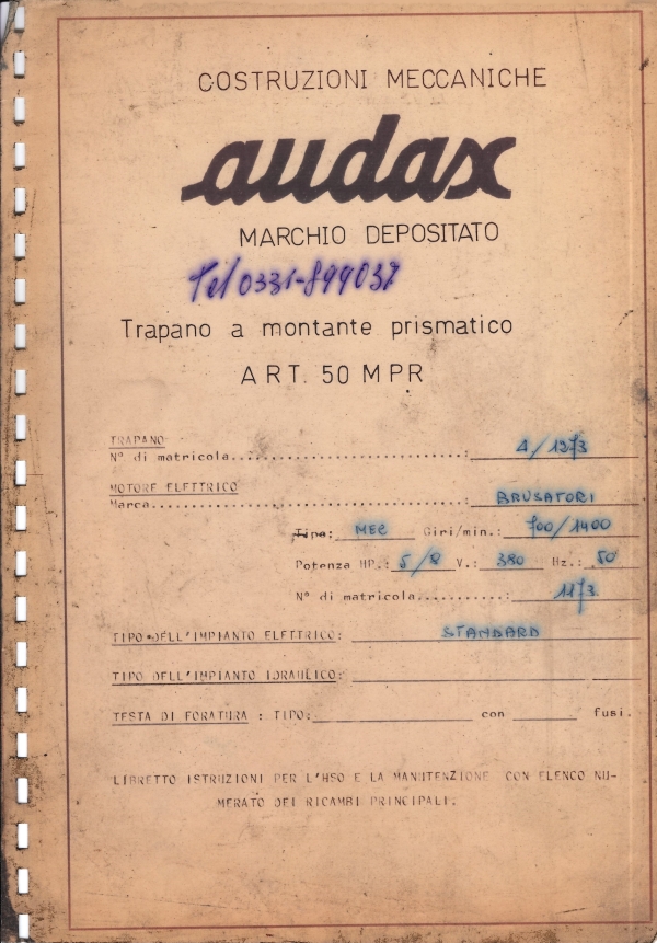 Trapano fresa AUDAX