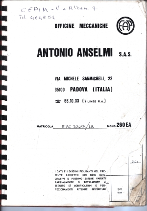 Tornio parallelo Anselmi