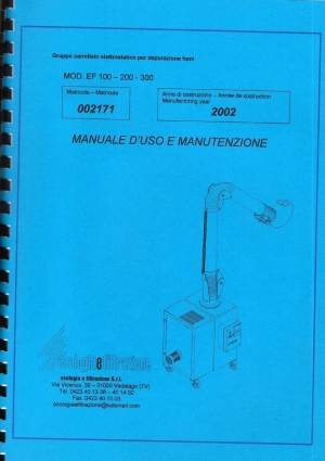 Aspiratore di fumi Ecologia e Filtrazione mod. EF 100